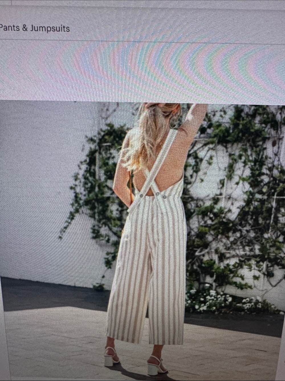 Chriselle J.O.A. Cream and White Jumpsuit-Sz M